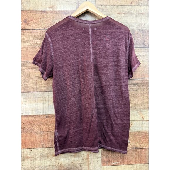 Abercrombie & Fitch Womens Burgundy Crew Neck Burnout T-Shirt With Pocket S - Picture 3 of 4